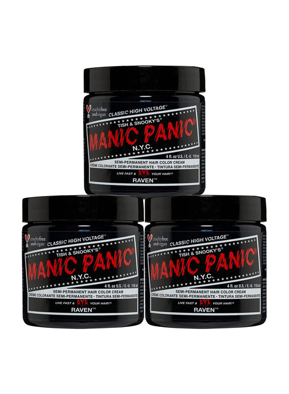 

Manic Panic Semi-Permanent Hair Color Cream, 3 x 118ml, Raven