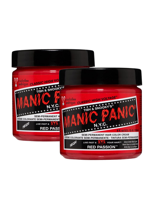 

Manic Panic Semi-Permanent Hair Color Cream, 2 x 118ml, Red Passion