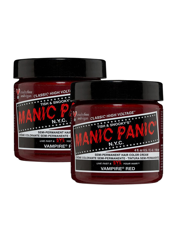 

Manic Panic Semi-Permanent Hair Color Cream, 2 x 118ml, Vampire Red