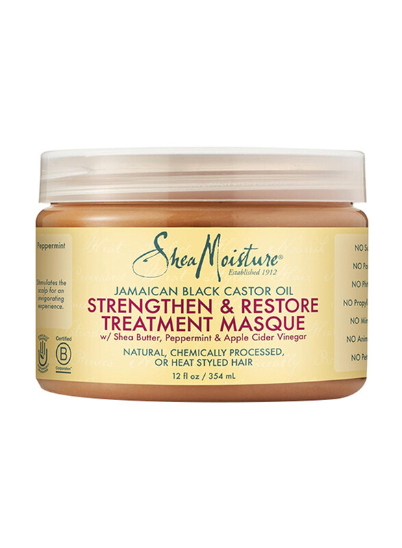 

Shea Moisture Jamaican Black Castor Oil Strengthen & Restore Treatment Masque for All Type Hair, 2 x 12oz