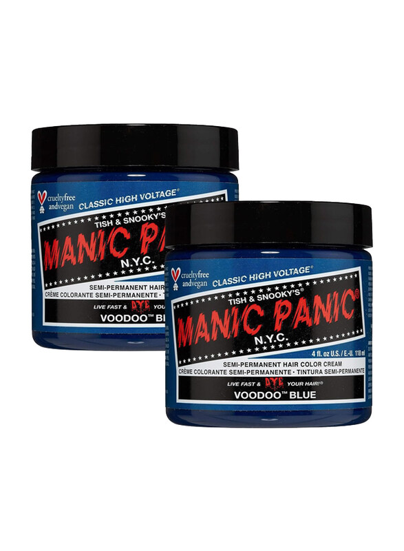 

Manic Panic Semi-Permanent Hair Color Cream, 2 x 118ml, Voodoo Blue