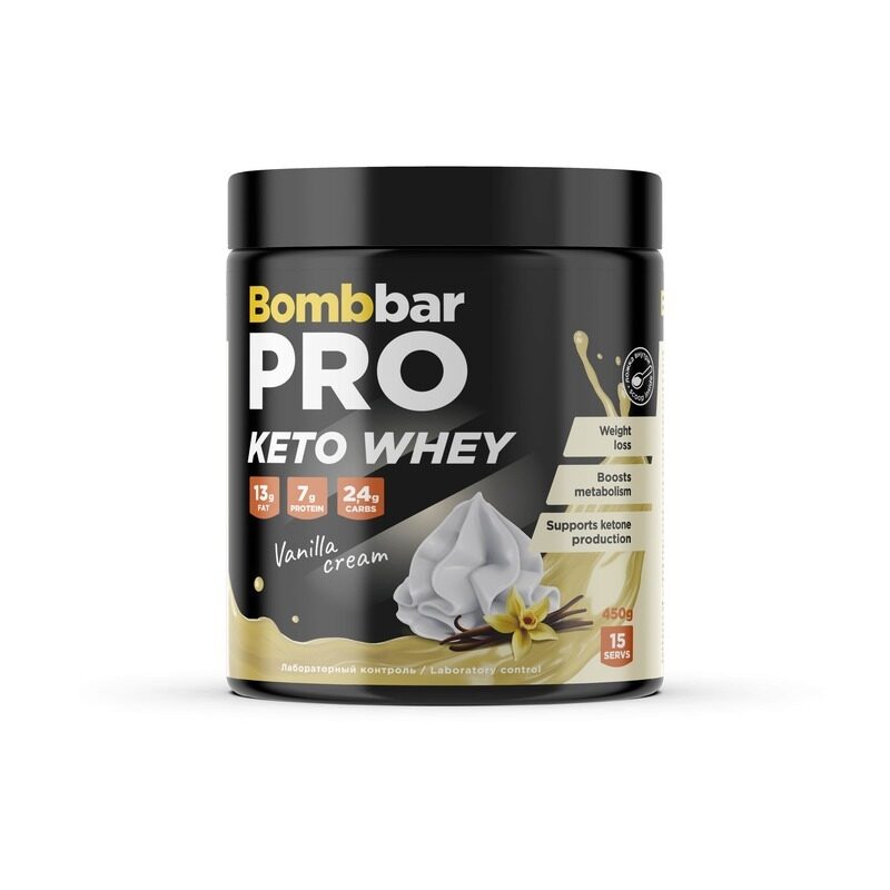 

Bombbar Pro Keto Whey Protein Powder with Vanilla Cream Flavour 450g