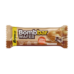 Bombbar Protein Wafer with Cappuccino Flavor, Gluten Free, High Fiber and No Sugar Added 12x32g