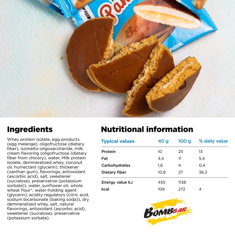 Bombbar Protein Pancake with Milk Cream No Sugar Added 10x40g