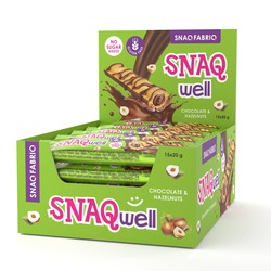 Snaq Fabriq Snaqwell Wafer with Chocolate and Hazelnuts Gluten Free and No Sugar Added 15x20g