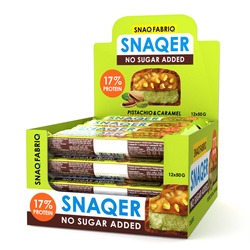 Snaq Fabriq Snaqer Chocolate Protein bar with Pistachio and Caramel No Sugar Added 12x50g