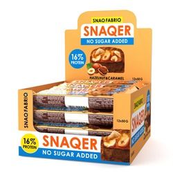 Snaq Fabriq Snaqer Chocolate Protein bar with Hazelnut and Caramel No Sugar Added 12x50g