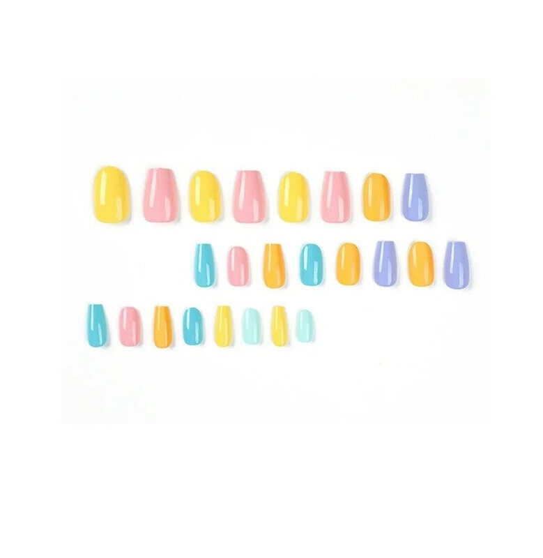 

Generic 24-Piece Salon Acrylic Reusable False Nails Set Double Tape and Glue Included 1992
