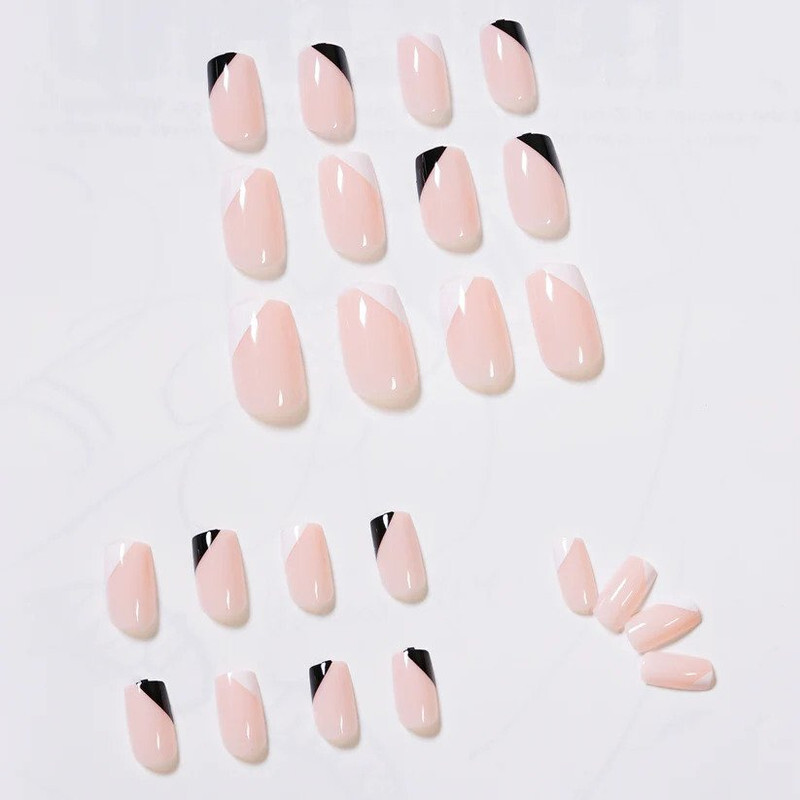 24-Piece Salon Acrylic Reusable False Nails Set Double Tape and Glue Included 825