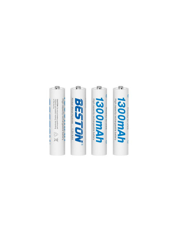 

Beston 1300mAh Rechargeable AAA Batteries, 4 Piece, White
