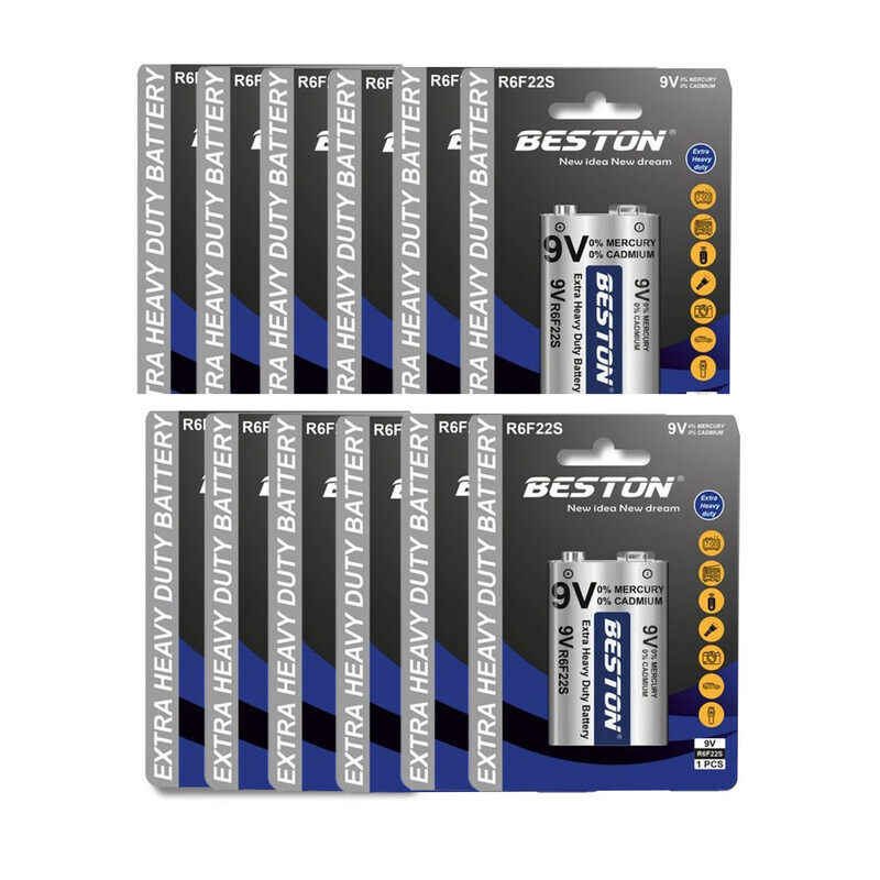 

Beston 9V Extra Heavy Duty Battery - Box of 12 Cards (12 Batteries)