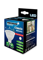 Milanlux Led Bulb, Non-Dimmable, 560 Lumen, Warm White 3000, 7W, MR16, GU5.3 Base, BUY 3 GET 2 FREE