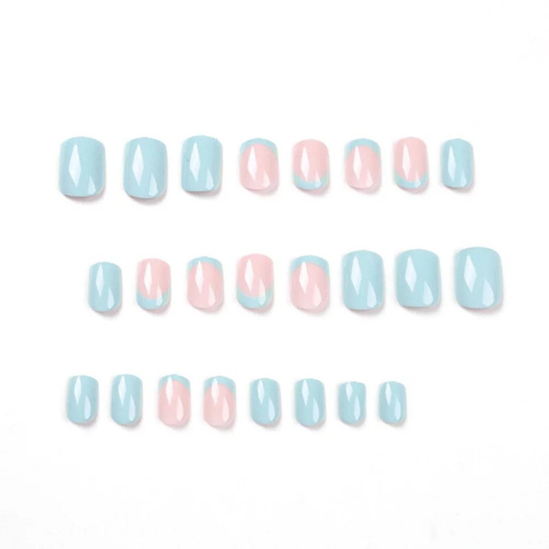 24-Piece Salon Acrylic Reusable False Nails Set Double Tape and Glue Included 1831