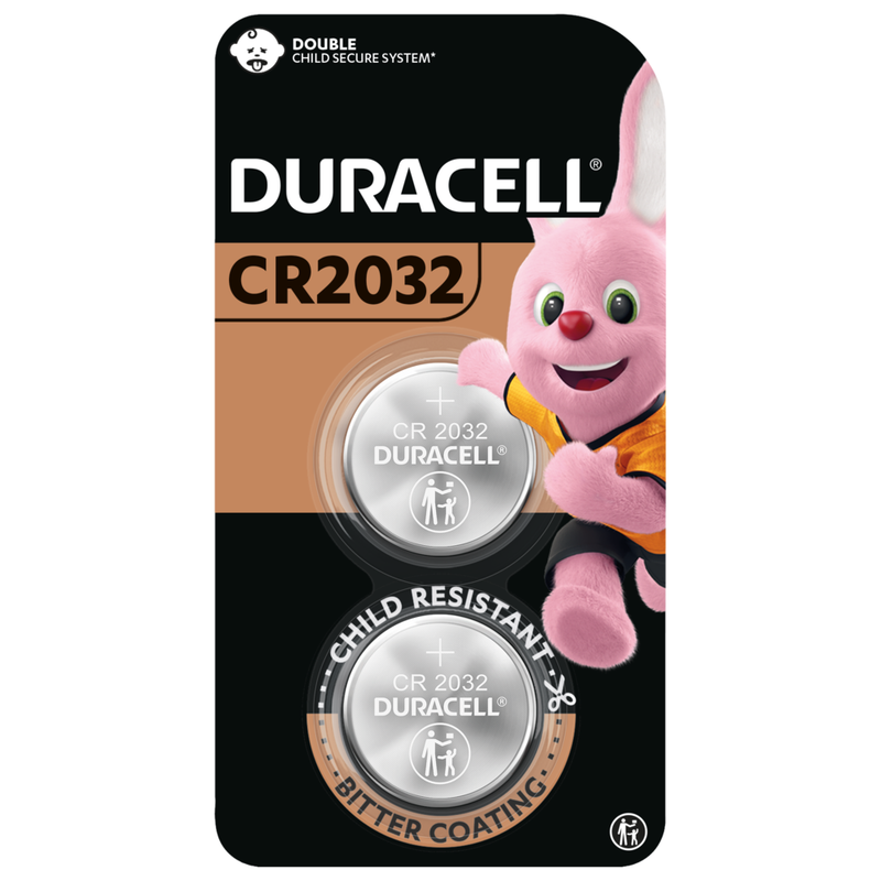 

Duracell CR 2032 Lithium Batteries 3V - Pack of 2