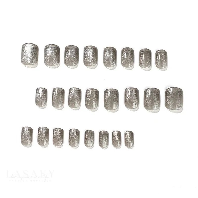 24-Piece Salon Acrylic Reusable False Nails Set Double Tape and Glue Included 1980