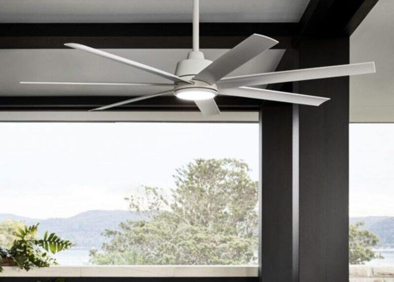 ATLANTA White outdoor ceiling fan 142cm light integrated and remote control included