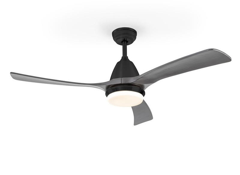 ASPAS black/grey ceiling fan 132cm light integrated and remote control included