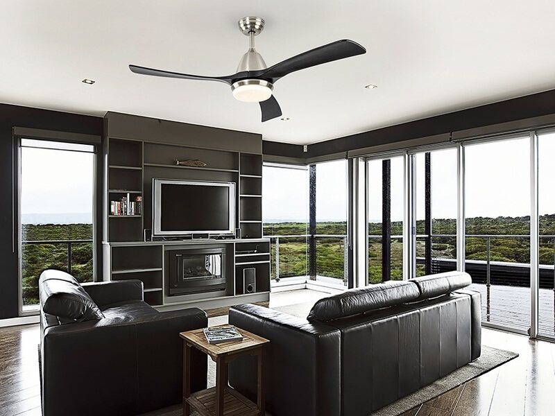 ASPAS nickel/black ceiling fan 132cm light integrated and remote control included