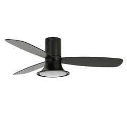 FLUSSO Black ceiling fan 132cm light integrated and remote control included