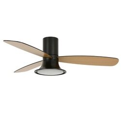 FLUSSO Black ceiling fan 132cm light integrated and remote control included