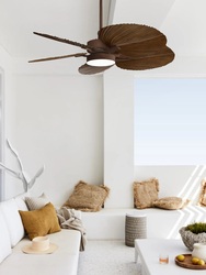 BALI Oil rubbed Bronze/ Koa ceiling fan 132 light integrated and remote control included