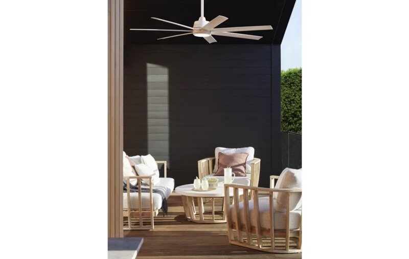 ATLANTA White outdoor ceiling fan 142cm light integrated and remote control included