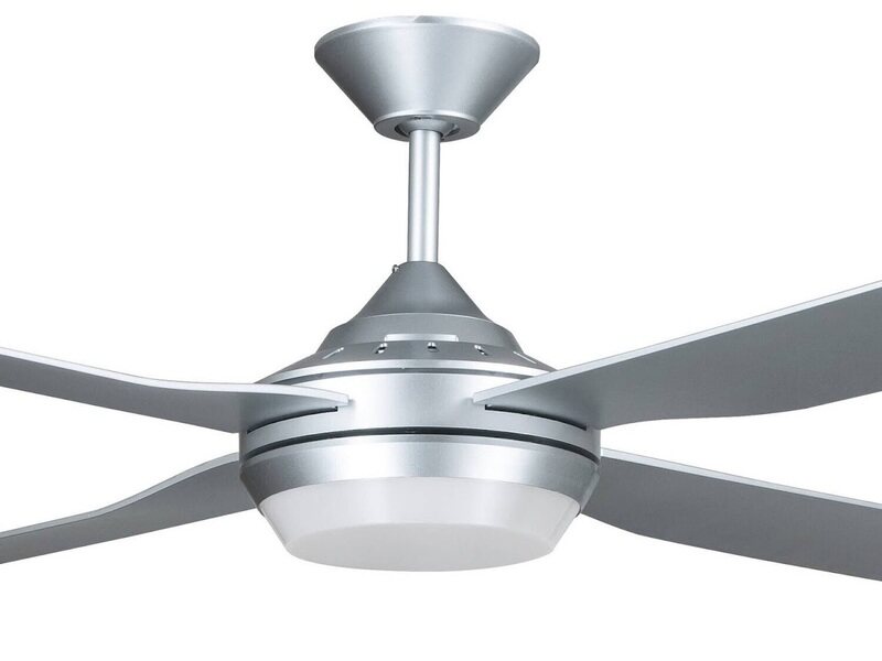 MOONAH Silver ceiling fan 132cm light integrated and remote control included
