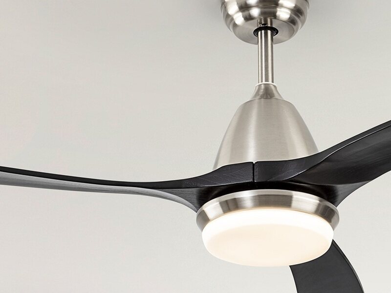 ASPAS nickel/black ceiling fan 132cm light integrated and remote control included