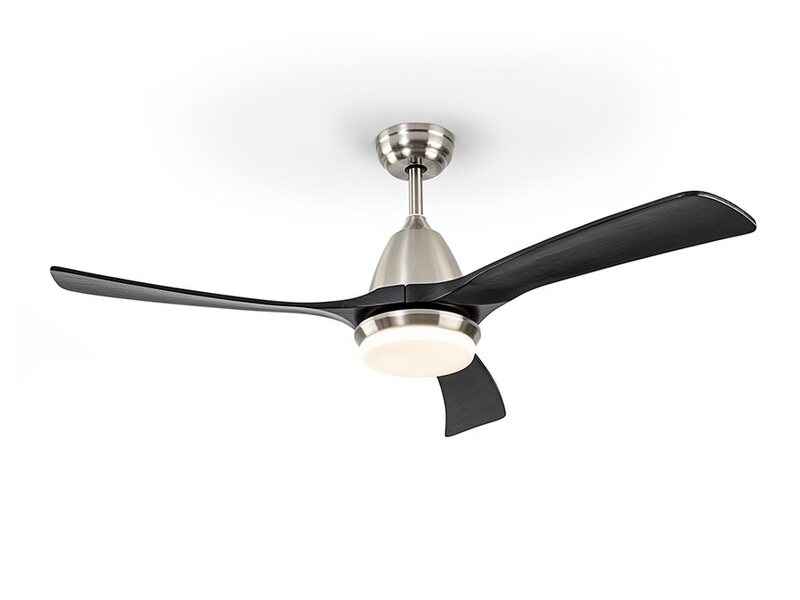 ASPAS nickel/black ceiling fan 132cm light integrated and remote control included