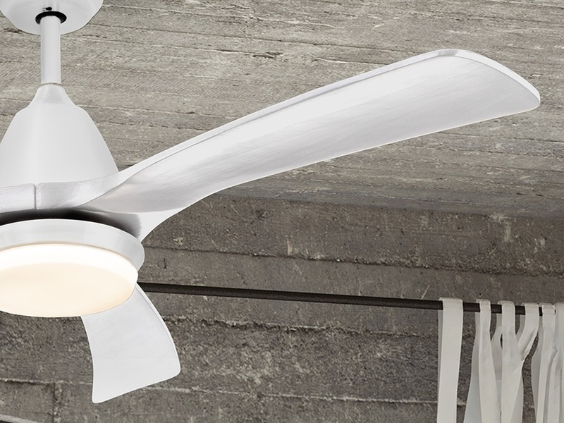 ASPAS white/white ceiling fan 132cm light integrated and remote control included