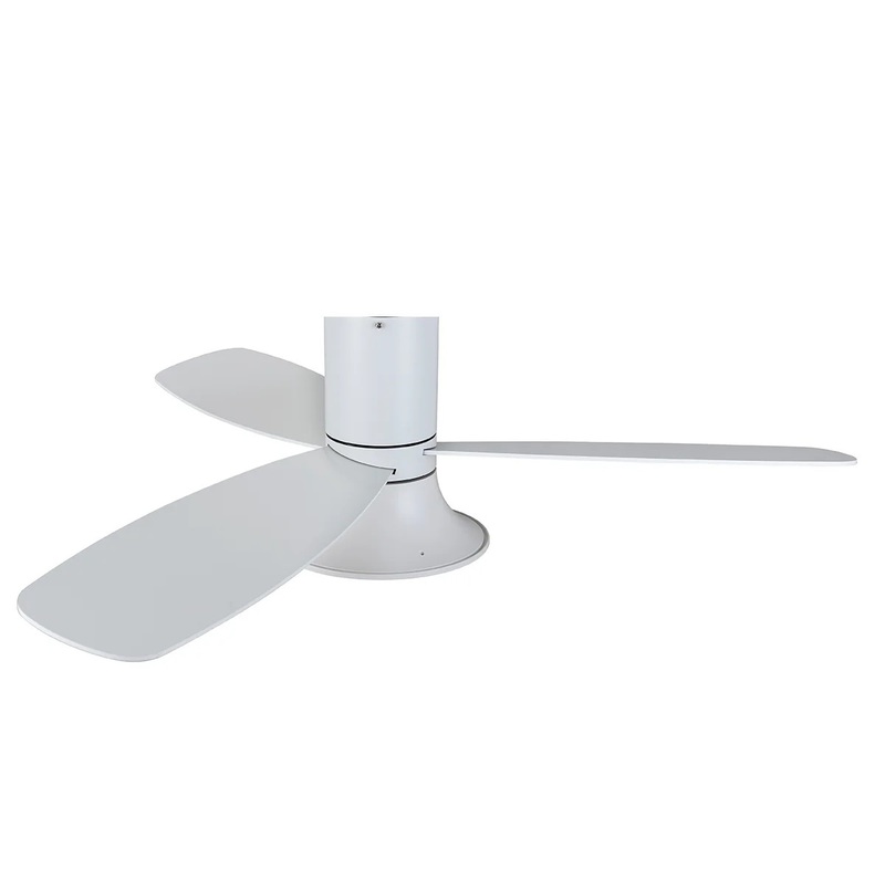 FLUSSO White ceiling fan 132cm light integrated and remote control included