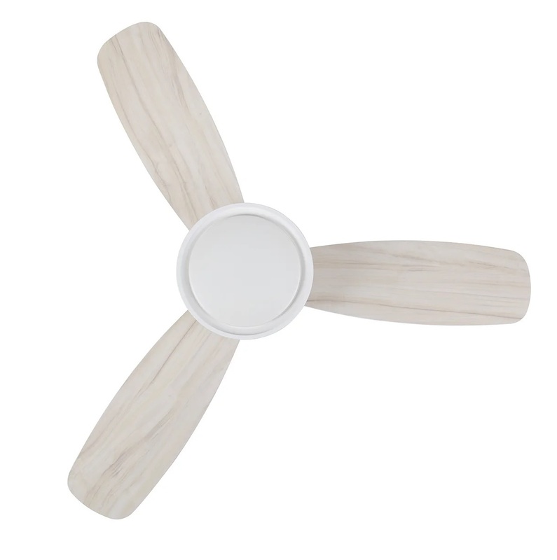 FLUSSO White ceiling fan 132cm light integrated and remote control included