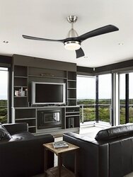 ASPAS nickel/black ceiling fan 132cm light integrated and remote control included