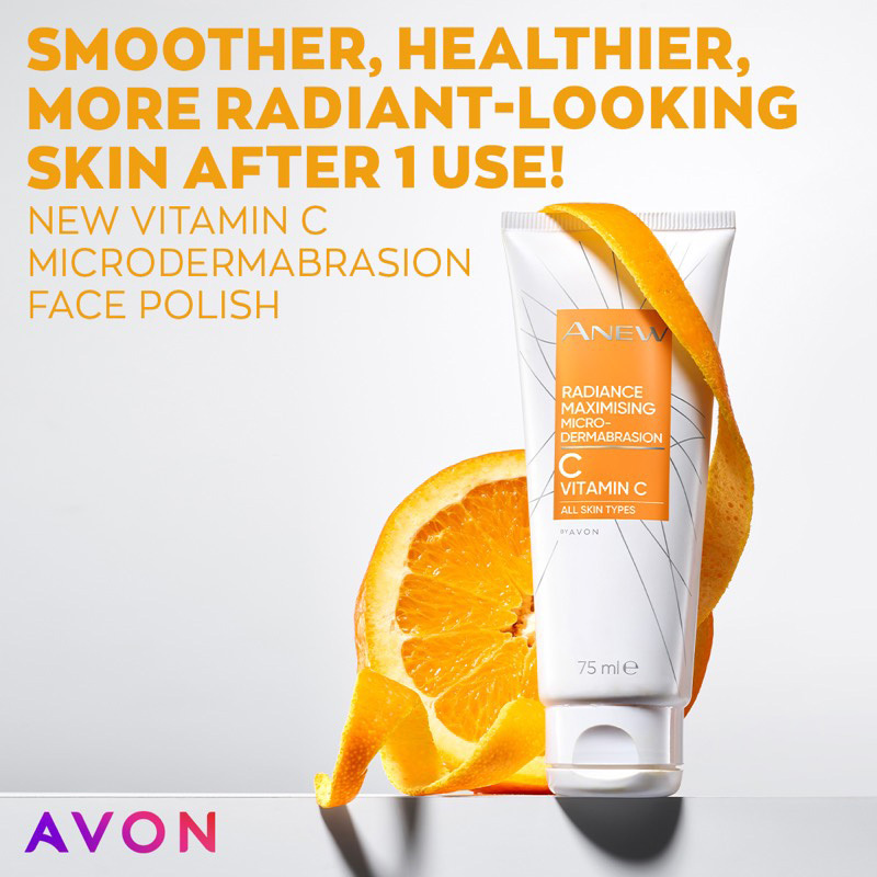 Avon Anew Radiance Microdermabrasion Face Polish with vitamin C for All Skin Types, 75ml