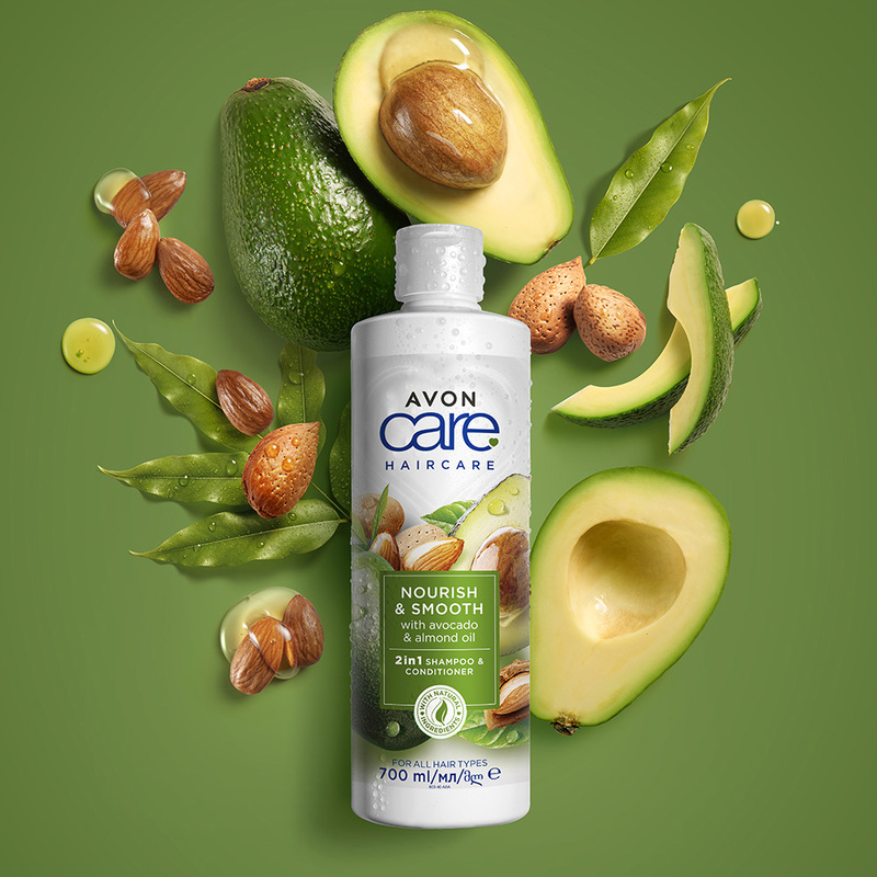 Avon Care Nourish Smooth with Avocado & Almond Oil 2-in-1 Shampoo & Conditioner, 700ml