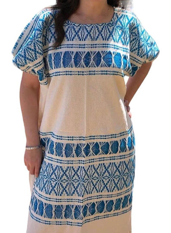 

Mexsika Mexican Huipil Traditional Dress for Women, Beige
