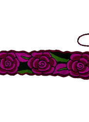 Mexsika Embroidered Floral Mexican Belt for Women, Pink/Red