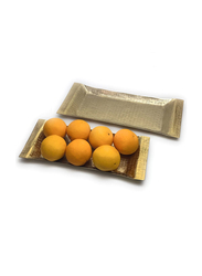 Souq Designs 2-Piece Metal Hammered Serving Tray with Handles, Gold
