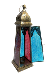 Souq Designs Ramadan Arabic Hanging Fanoos Lantern, Blue/Red