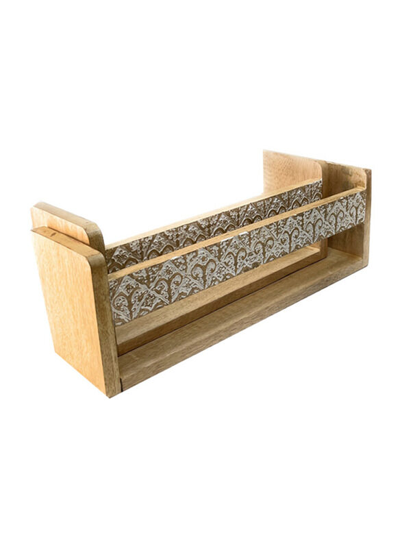 

Souq Designs Wooden Floating Shelves Wall Mounted Rack, 2 Piece, White