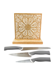 Souq Designs Block wooden Knife Holder Display Stand, Brown
