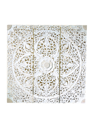 Souq Designs Hand Carved Mandala Wall Art Panel, 3 Piece, 120 x 120cm, White