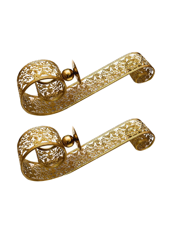 Souq Designs Vintage Moroccan Style Arabic Candle Holder Wall Lanterns, 2 Pieces, Gold