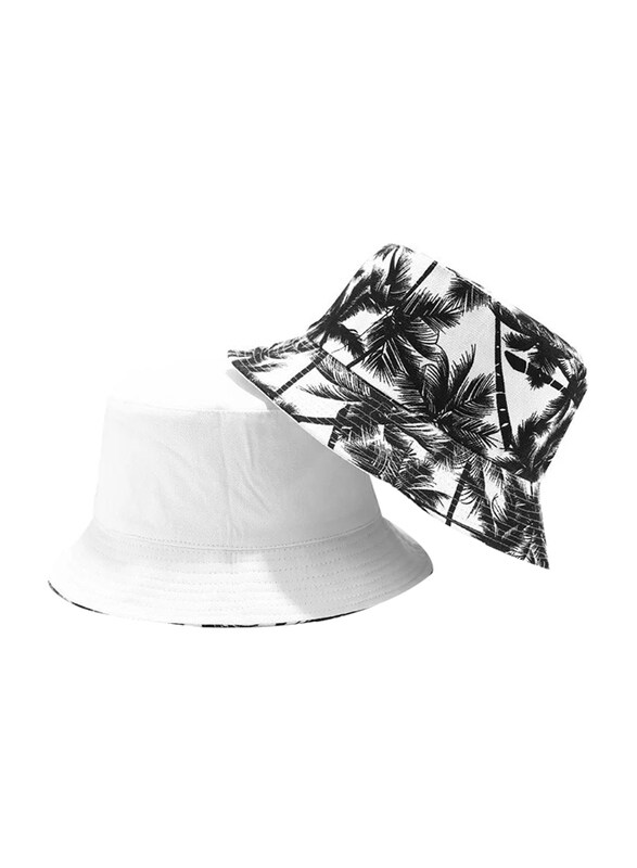 

Bumr Tropical Vibes Coconut Tree Bucket Hat Unisex, 2 Pieces, White