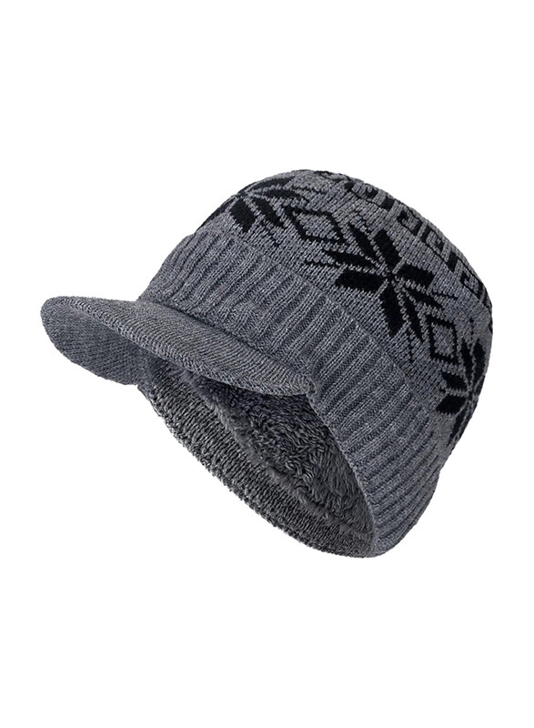 

Bumr Luxurious Warmth Skullies Beanie Hat with Fur Brim Unisex, One Size, Grey
