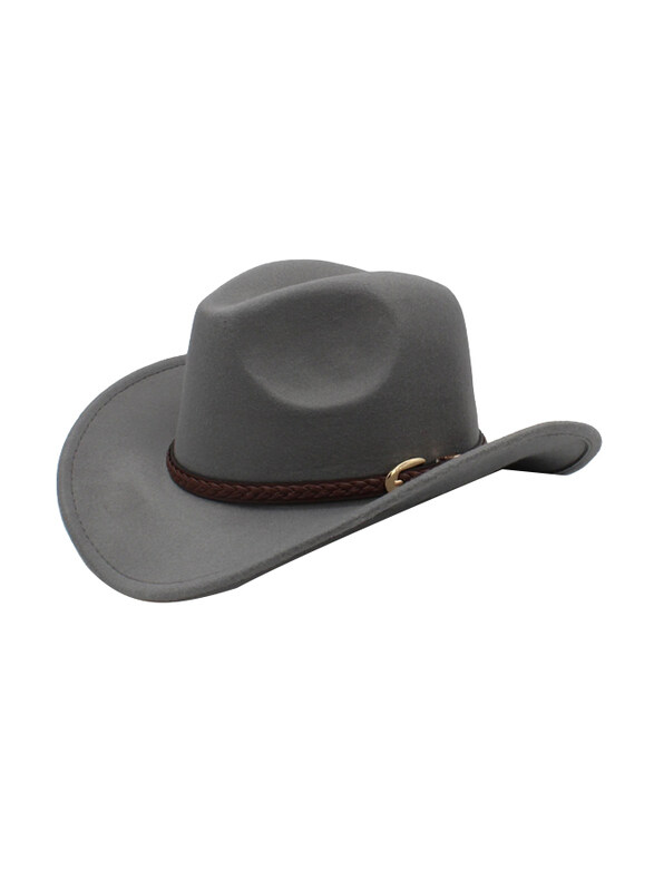 

Bumr Summer Chic American Cowboy Sun Shading Big Brim Hat Unisex, 57cm, Grey