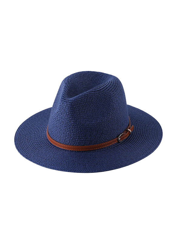 

If Ifond Sun-Kissed Style Natural Panama Sun Hat Unisex, 60cm, Dark Blue