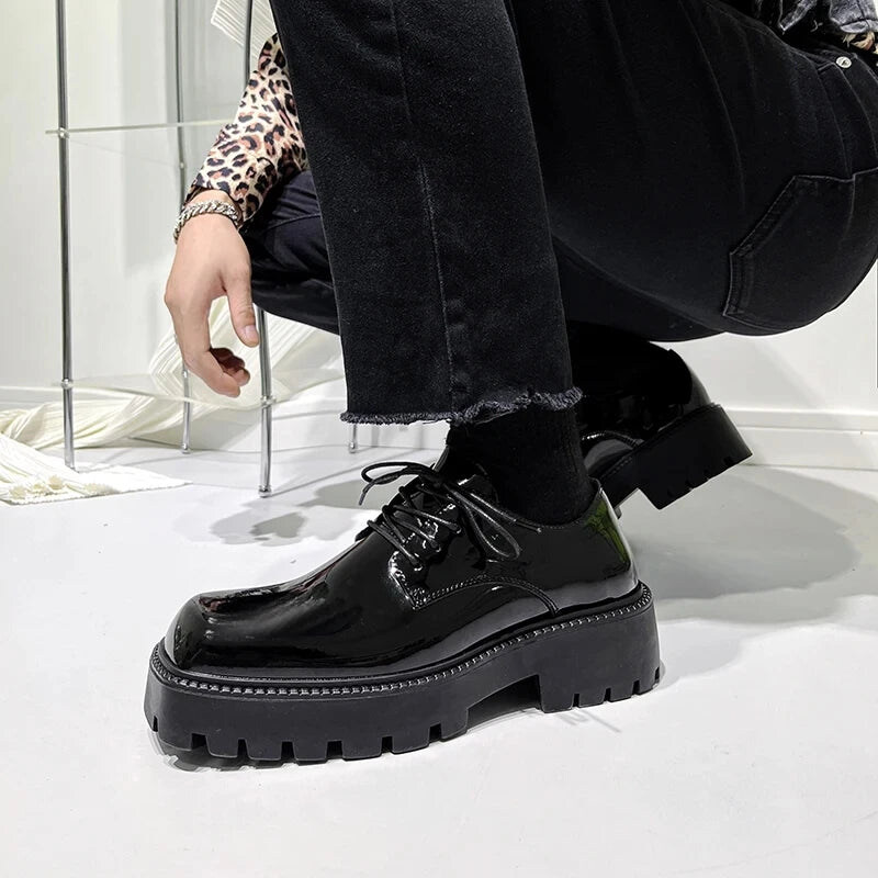 

Bumr KL-97 Korea Leather Platform Thick Bottom Men Derby Dress Oxfords Shoes