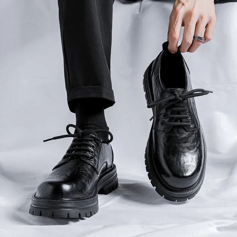 

Bumr KL-97 Korea Leather Platform Thick Bottom Men Derby Dress Oxfords Shoes