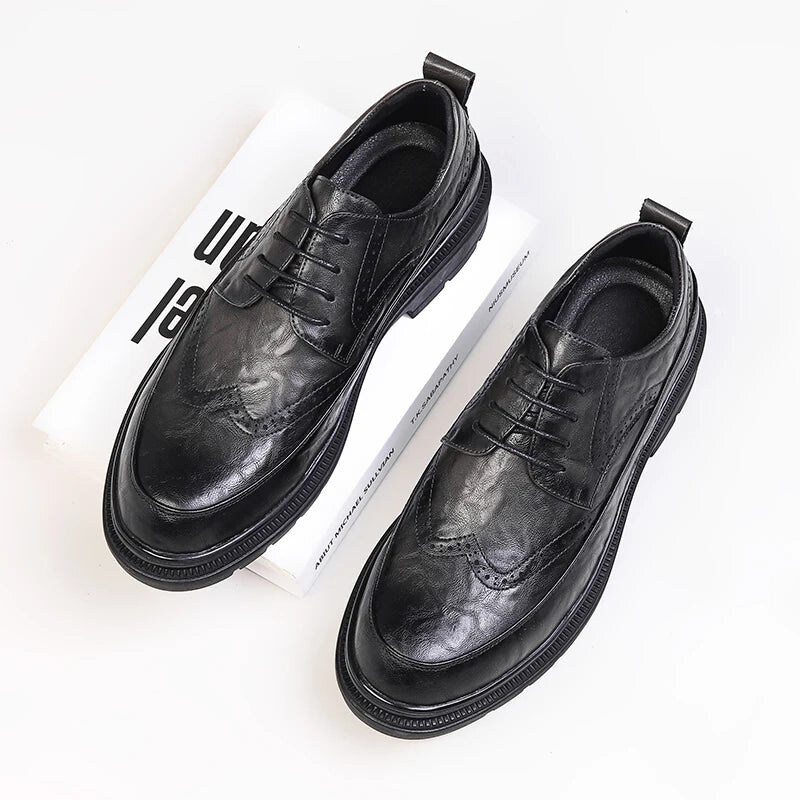 

Bumr KL-97 Korea Leather Platform Thick Bottom Men Derby Dress Oxfords Shoes